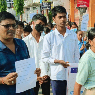 Students and teachers from Rastriya Secondary School, one of our Climate Smart Schools, participated in an awareness rally to commemorate World Environment Day.